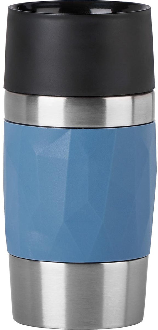 Emsa Thermosbeker Compact, 0,3 l, blauw met 360° drinkopening - OfficeTown