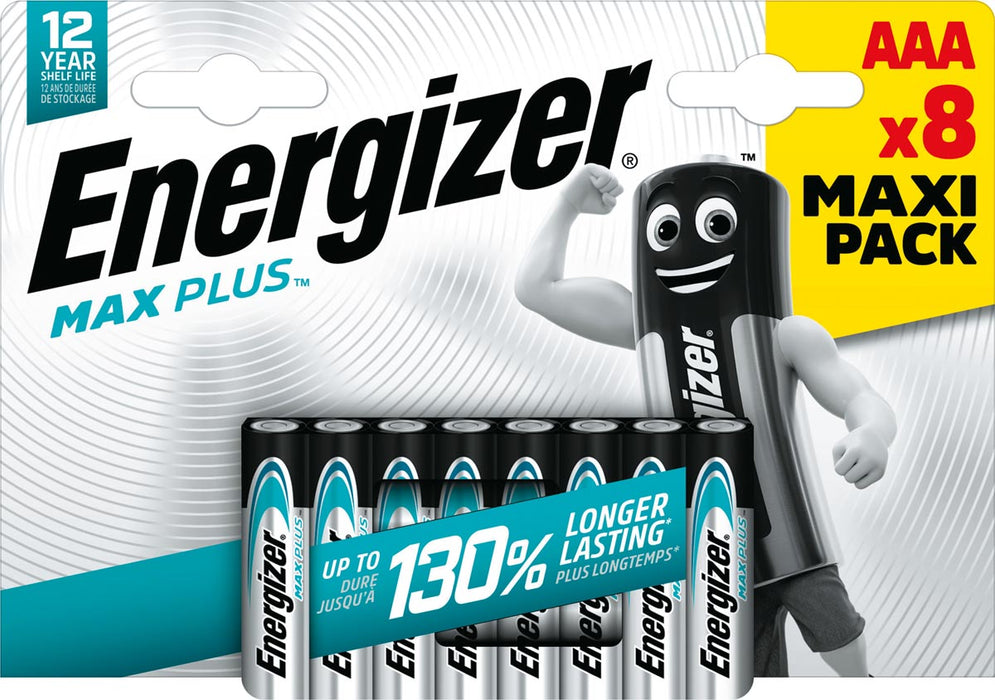 Energizer Max Plus AAA - batterijen, verpakking van 8 stuks - OfficeTown