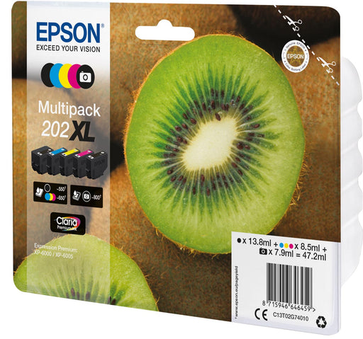 Epson inktcartridge 202XL, 550 - 800 pagina's, OEM C13T02G74010, 5 kleuren - OfficeTown
