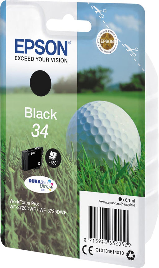 Epson inktcartridge 34, 350 pagina's, OEM C13T34614010, zwart - OfficeTown
