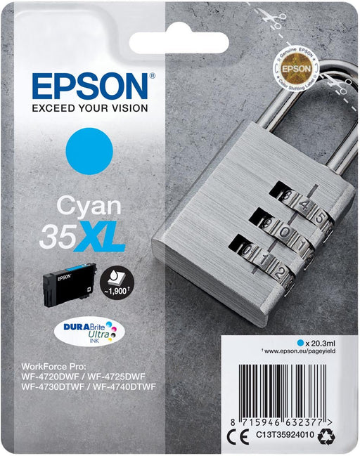 Epson inktcartridge 35XL, 20,3 ml, OEM C13T35924010, cyaan - OfficeTown