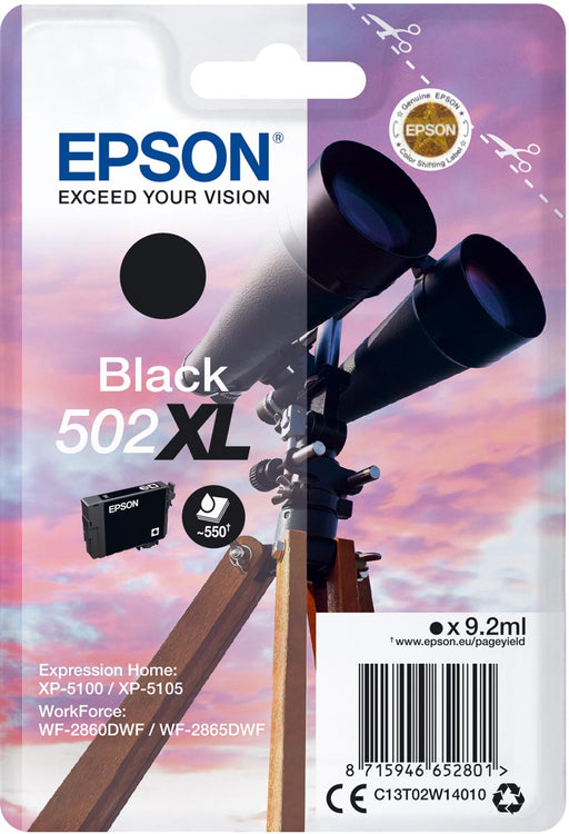 Epson inktcartridge 502XL, 550 pagina's, OEM C13T02W14010, zwart - OfficeTown