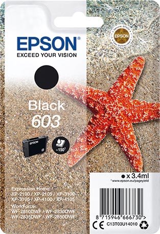 Epson inktcartridge 603, 150 pagina's, OEM C13T03U14020, zwart - OfficeTown