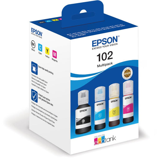 Epson inktfles 102, 6.000 - 7.500 pagina's, OEM C13T03R640, 4 kleuren - OfficeTown