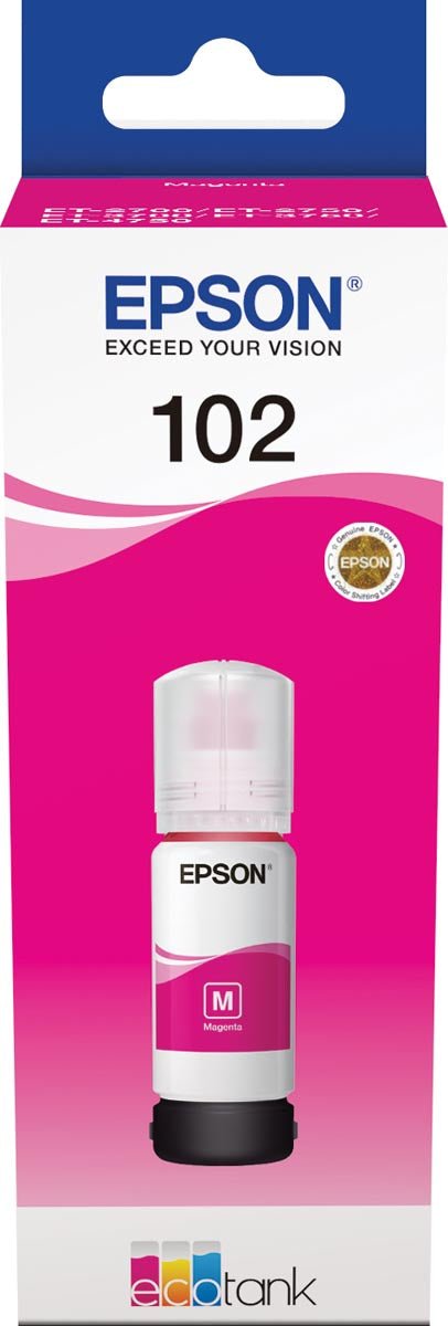 Epson inktfles 102, 6.000 pagina's, OEM C13T03R340, magenta - OfficeTown