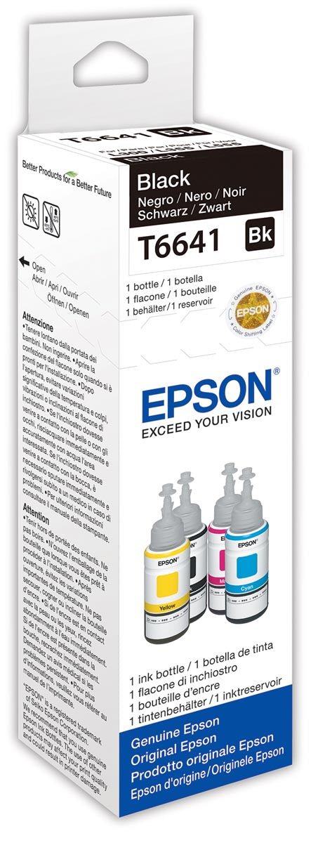 Epson inktfles T664, 4.500 pagina's, OEM C13T664140, zwart - OfficeTown