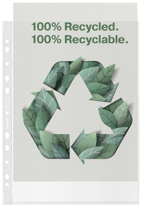 Esselte geperforeerde showtas, 100 % gerecycleerd, ft A4, 70 micron, doos van 20 stuks - OfficeTown