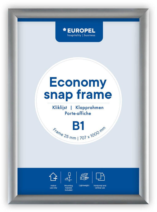 Europel clicklijst Economy, lijst 25 mm, ft B1, zilver - OfficeTown