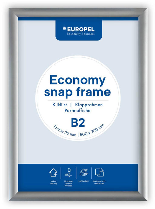 Europel clicklijst Economy, lijst 25 mm, ft B2, zilver - OfficeTown