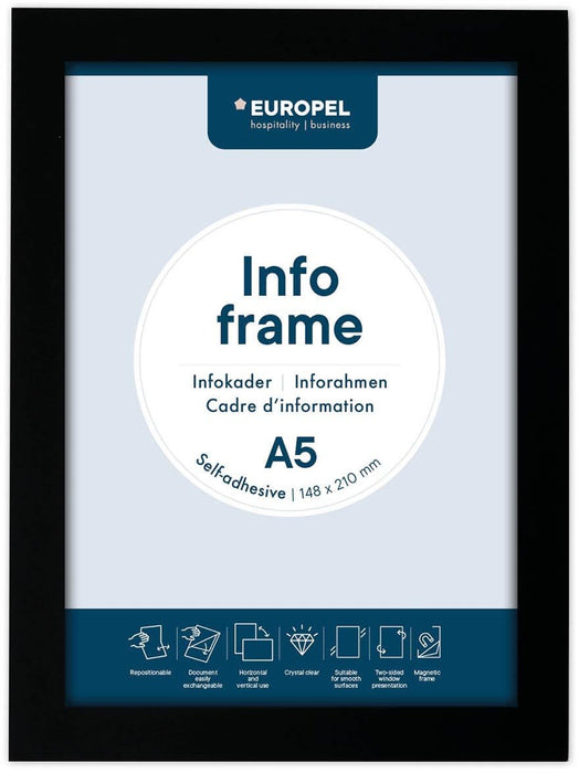 Europel zelfklevend kader ft A5, zwart, pak van 2 stuks - OfficeTown