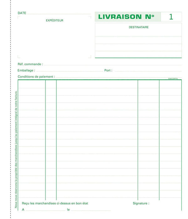Exacompta leveringen, ft 21 x 18 cm, dupli (50 x 2 vel), Franstalig - OfficeTown