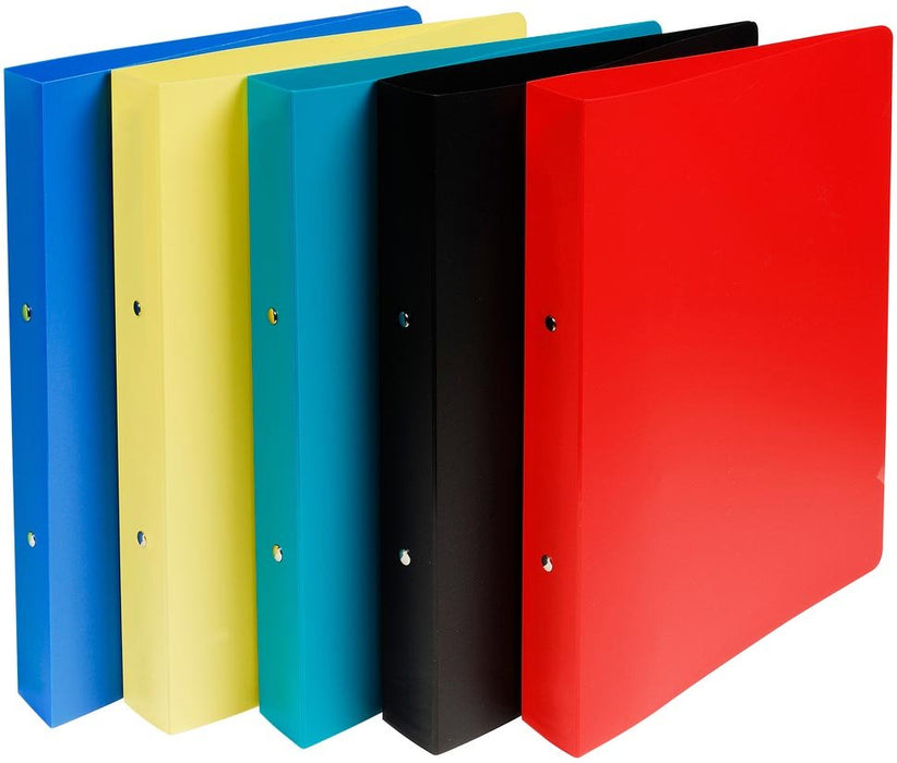 Exacompta ringmap doorschijnend, ft A4 maxi, PP, 2 ringen van 3 cm, 5 geassorteerde kleuren - OfficeTown