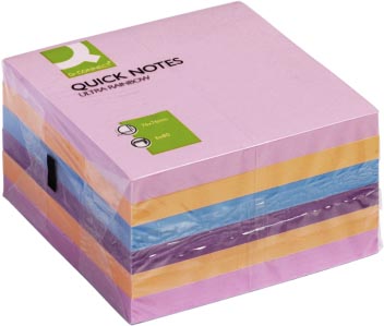 Q-CONNECT Quick Notes, ft 76 x 76 mm, 80 vel, pak van 6 blokken in 4 verschillende kleuren 12 stuks, OfficeTown