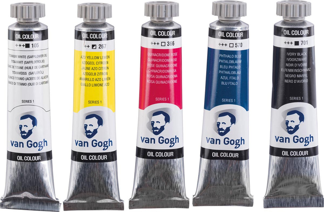 Van Gogh olieverf set met primaire kleuren, 5 x 20 ml