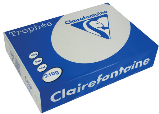 Clairefontaine Trophée Pastel, gekleurd papier, A4, 210 g, 250 vel, lichtgrijs 4 stuks, OfficeTown