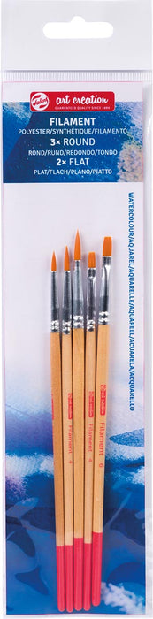 Talens Art Creation aquarelpenselen polyester assorti, set van 5 penselen 5 stuks