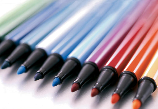 STABILO Pen 68 viltstift, metalen doos van 10 stiften in geassorteerde kleuren 5 stuks, OfficeTown