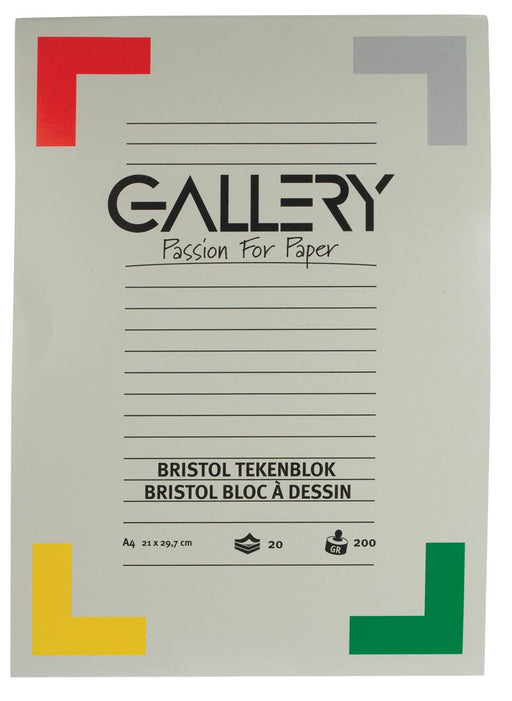 Gallery Bristol tekenblok, ft 21 x 29,7 cm , A4, 200 g m², 20 vel 20 stuks, OfficeTown
