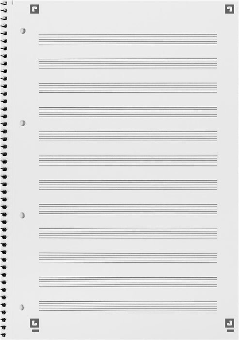 Oxford muziek collegeblok ft A4, 100 bladzijden 10 stuks