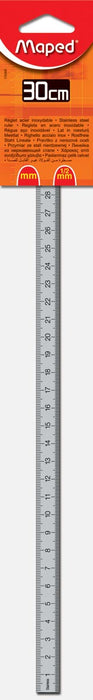 Maped roestvrijstalen liniaal 30 cm met gegraveerde schaalverdeling