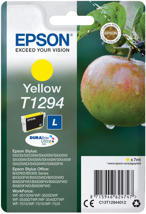 Epson inktcartridge T1294, 515 pagina's, OEM C13T12944012, geel