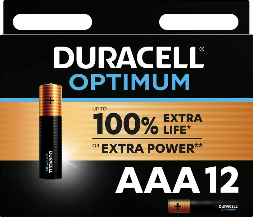 Duracell Optimum AAA batterijen, blister van 12 stuks