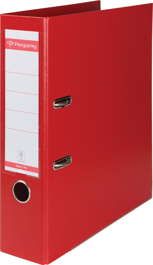 Pergamy ordner, voor ft A4, volledig uit PP, rug van 8 cm, rood 10 stuks, OfficeTown