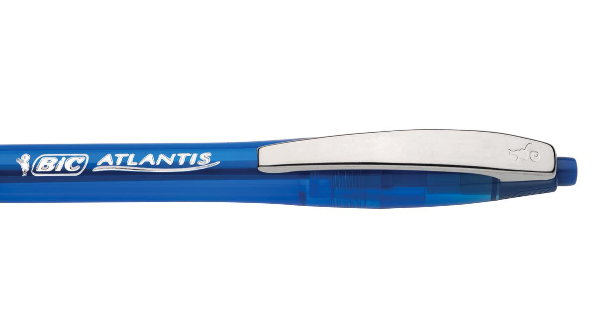 Bic Atlantis Soft balpen 1 mm, blauw, 12 stuks