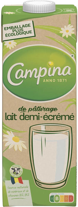 Campina Halfvolle Melk, 1 Liter, Verpakking van 8 Tetra Brikken