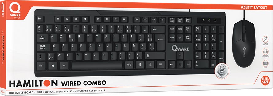 Qware Hamilton azerty-toetsenbord met muis