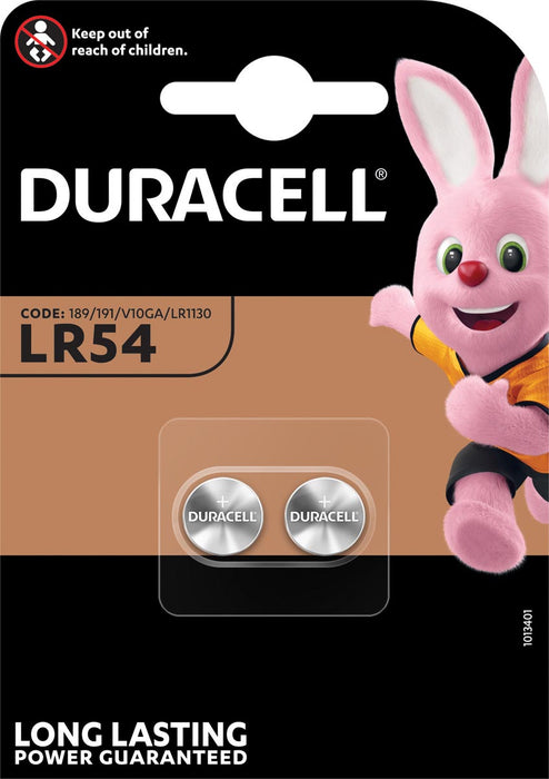 Duracell LR54 Elektronica Knoopcel, 1,5 V, 2 stuks