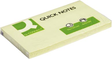 Q-CONNECT Quick Notes, ft 76 x 127 mm, 100 vel, geel 12 stuks, OfficeTown