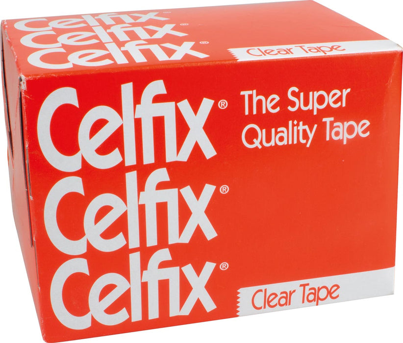 Celfix plakband cellulose ft 12 mm x 66 m 12 stuks met handige PLA technologie
