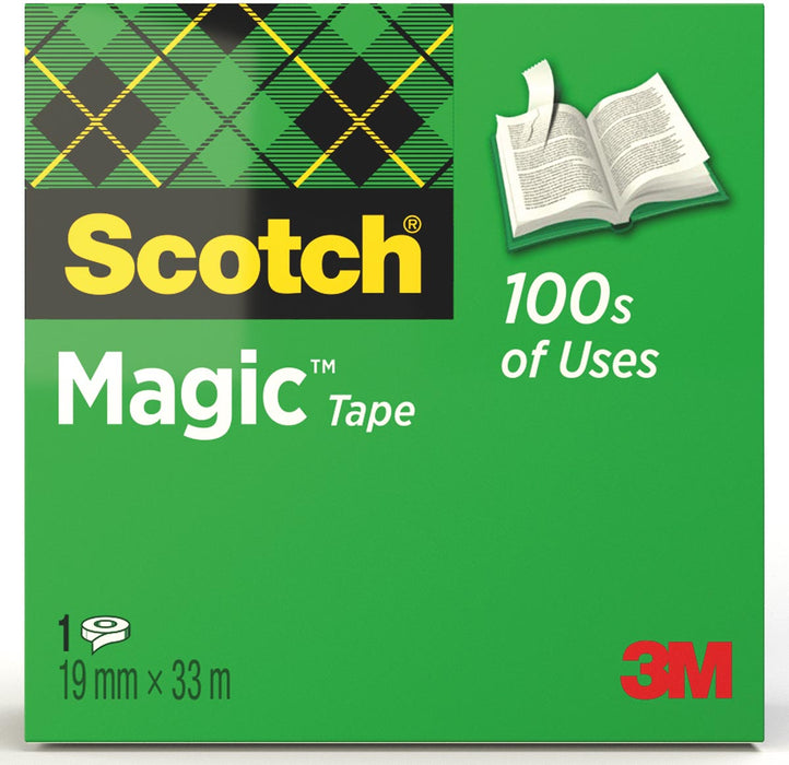 Scotch plakband Magic Tape ft 19 mm x 33 m - Onzichtbare en duurzame kantoortape