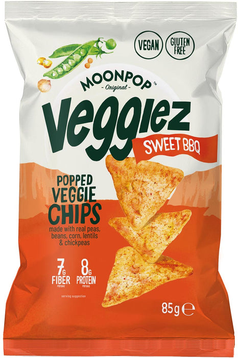 Moonpop Veggiez chips Sweet BBQ, zak van 85 g 6 stuks