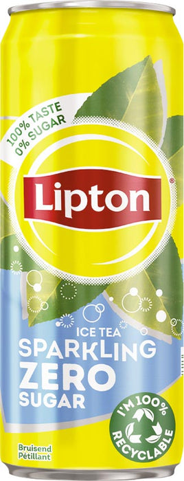 Lipton Ice Tea Zero frisdrank 24-pack, bruisend blikje van 33 cl
