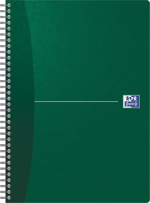 Oxford Office Essentials spiraalschrift, 180 pagina's, A4-formaat, ruitjes 5 mm, geassorteerde kleuren 5 stuks