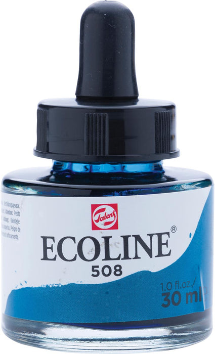 Ecoline waterverf: pruisischblauw, 3 flacons van 30 ml