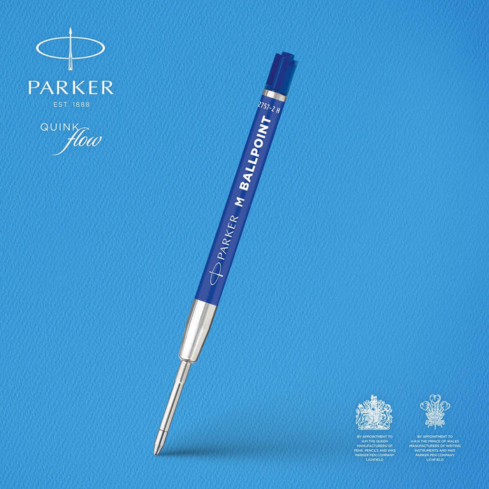 Parker ECO balpen navulling, medium, blauw, 20 stuks