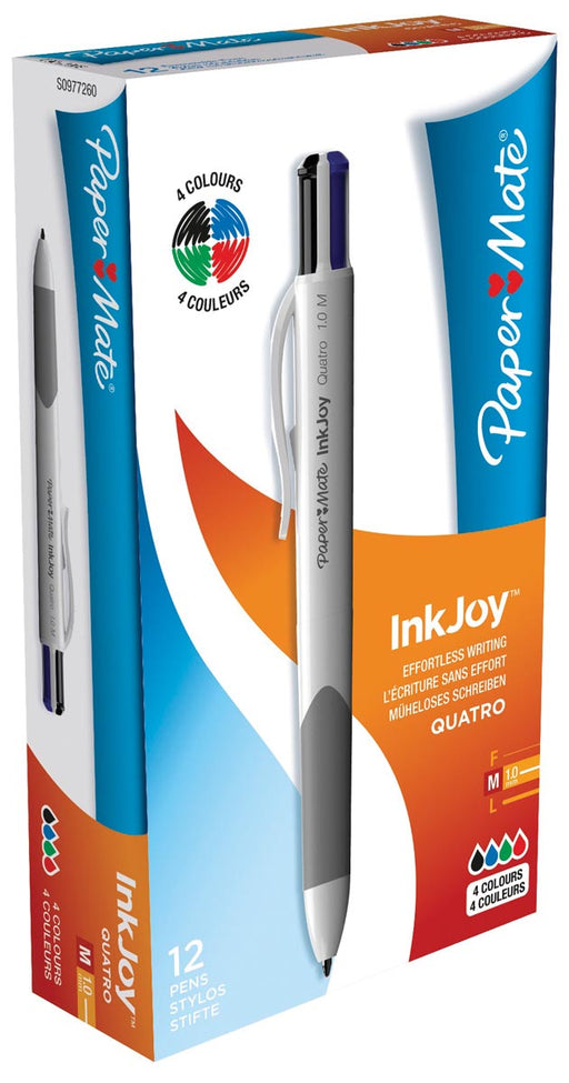 Paper Mate 4-kleuren balpen InkJoy Quatro standaard 12 stuks, OfficeTown