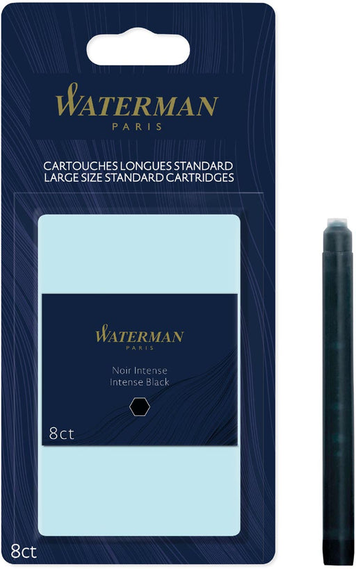 Waterman inktpatronen Standard Long, zwart (Intense), blister van 8 stuks 12 stuks, OfficeTown