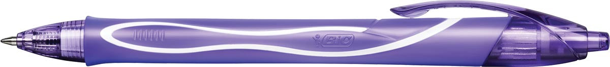 Bic Gel-ocity Quick Dry gelroller, paarse 12 stuks met kliksysteem