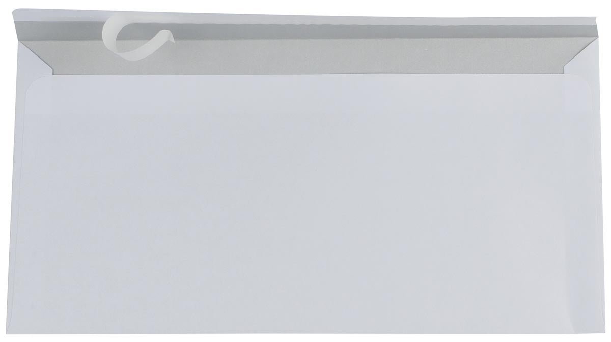 Galerij enveloppen ft 110 x 220 mm, stripsluiting, binnenzijde grijs, doos van 500 stuks - OfficeTown