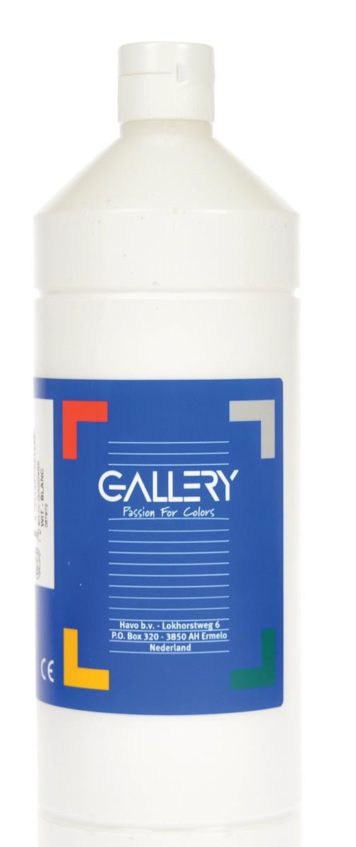 Galerijplakkaatverf, fles van 1 l, wit - OfficeTown