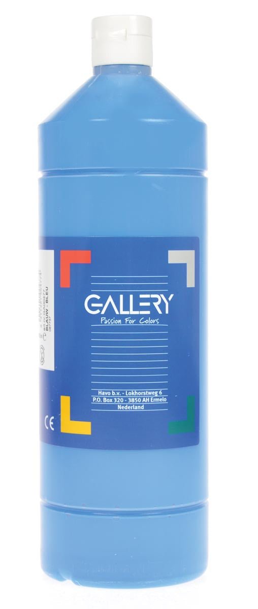 Gallerij plakkaatverf, 1 liter flacon, blauw - OfficeTown