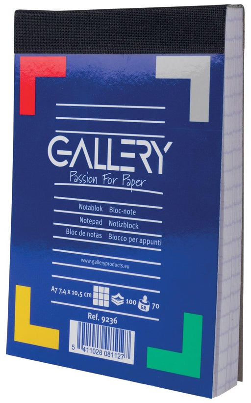 Gallery notitieblok, ft A7, geruit 5 mm, blok van 100 vel - OfficeTown