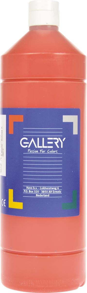 Gallery plakkaatverf, 1 liter flacon, dieprood - OfficeTown