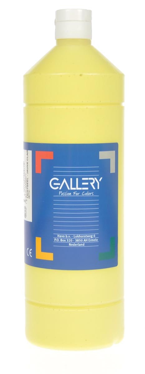 Gallery plakkaatverf, flacon van 1 l, lichtgeel - OfficeTown