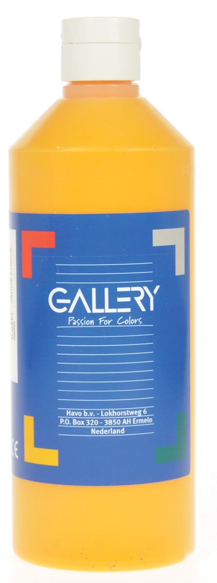 Gallery plakkaatverf op waterbasis, flacon van 500 ml, donkergeel met natuurlijke grondstoffen - OfficeTown