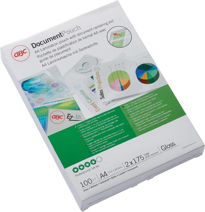 GBC Document lamineerhoes ft A4, 350 micron (2 x 175 micron), pak van 100 stuks - OfficeTown